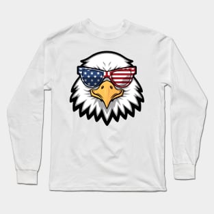 Eagle head with American flag sunglasses Long Sleeve T-Shirt